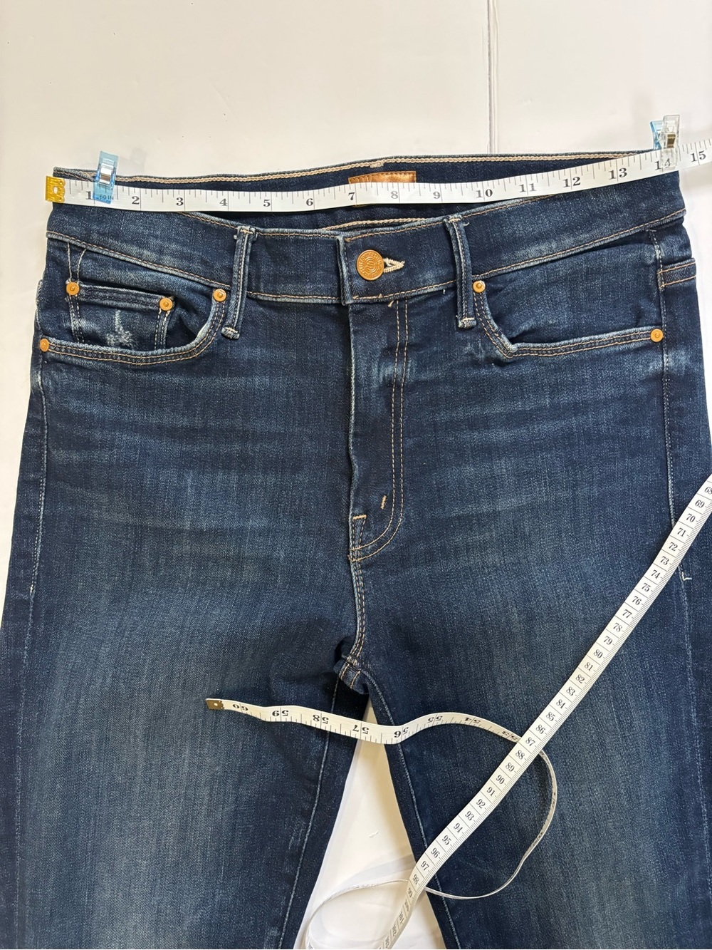 MOTHER The Weekender Fray Jeans Teaming Up High Rise Crop Flare Size 29 - Picture 9 of 15
